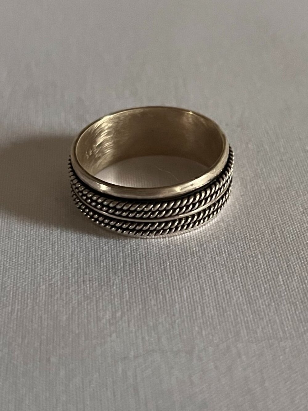 Double Band Double Row Spinner Ring